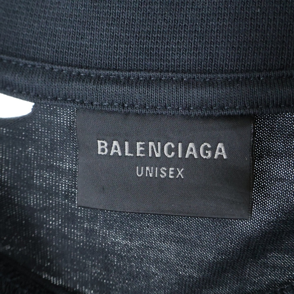 BALENCIAGA(バレンシアガ) PRANET EARTH OVERSIZED T-SHIRT ダメージ加工 プラネットアース オーバーサイズ半袖Tシャツ ブラック 787349 TRVC9
