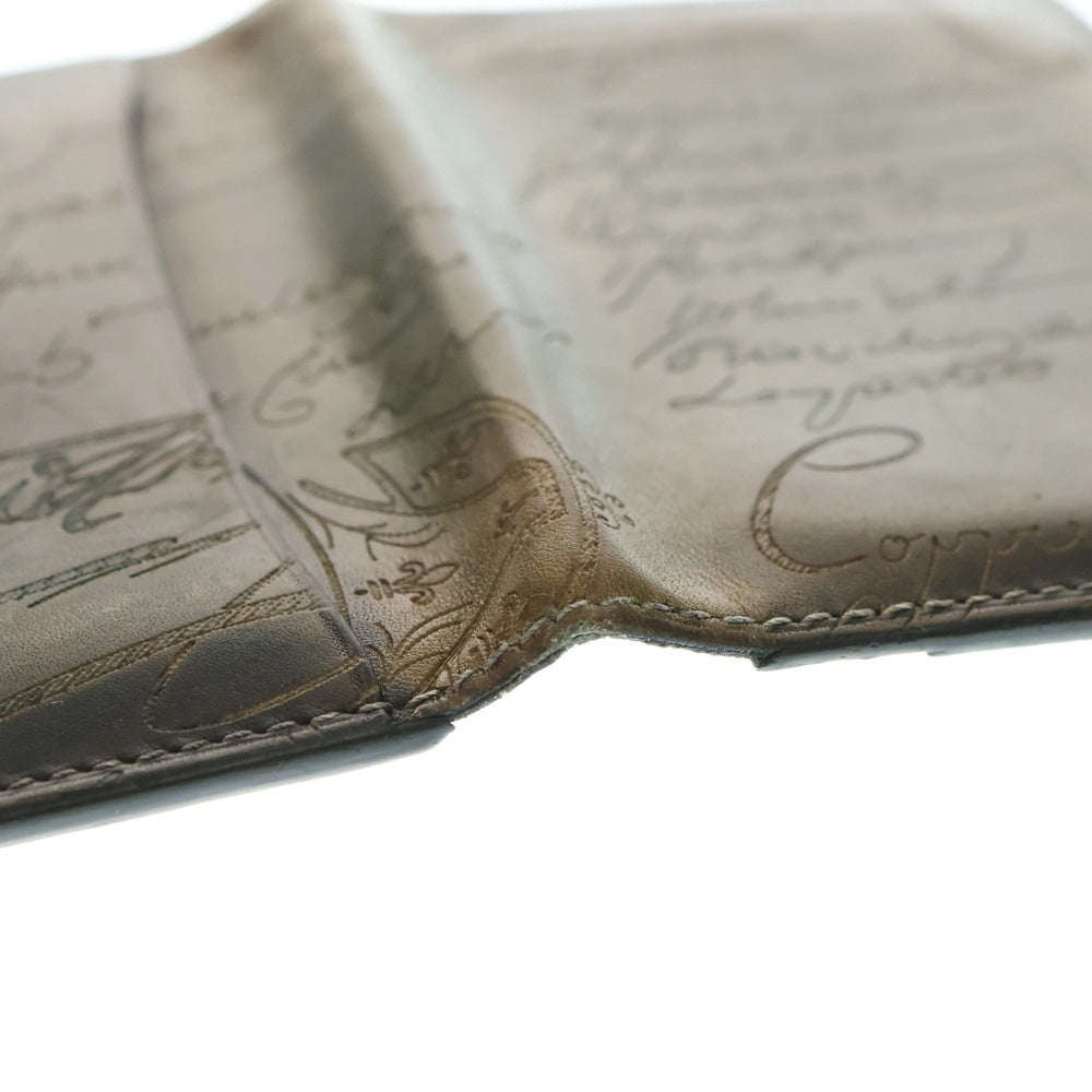 Berluti(ベルルッティ) カリグラフィ カードケース 二つ折り 名刺入れ ブラウン F0184