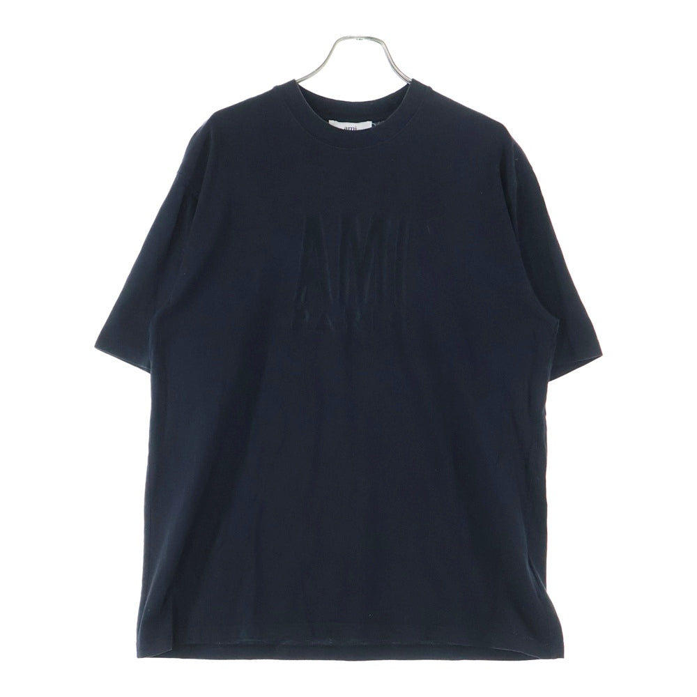 AMI Alexandre Mattiussi(アミアレクサンドルマテュッシ) フロントロゴ刺繍クルーネック半袖Tシャツ E22UTS003.725 ブラック