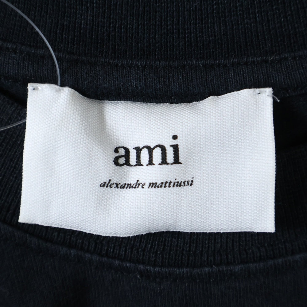 AMI Alexandre Mattiussi(アミアレクサンドルマテュッシ) フロントロゴ刺繍クルーネック半袖Tシャツ E22UTS003.725 ブラック