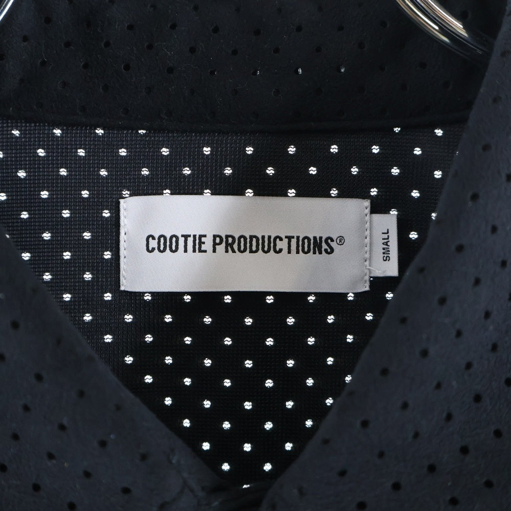 COOTIE PRODUCTIONS(クーティー プロダクションズ) Punching Faux Suede Work S/S Shirt パンチング スエード ワーク シャツ CTE-25S412 ブラック