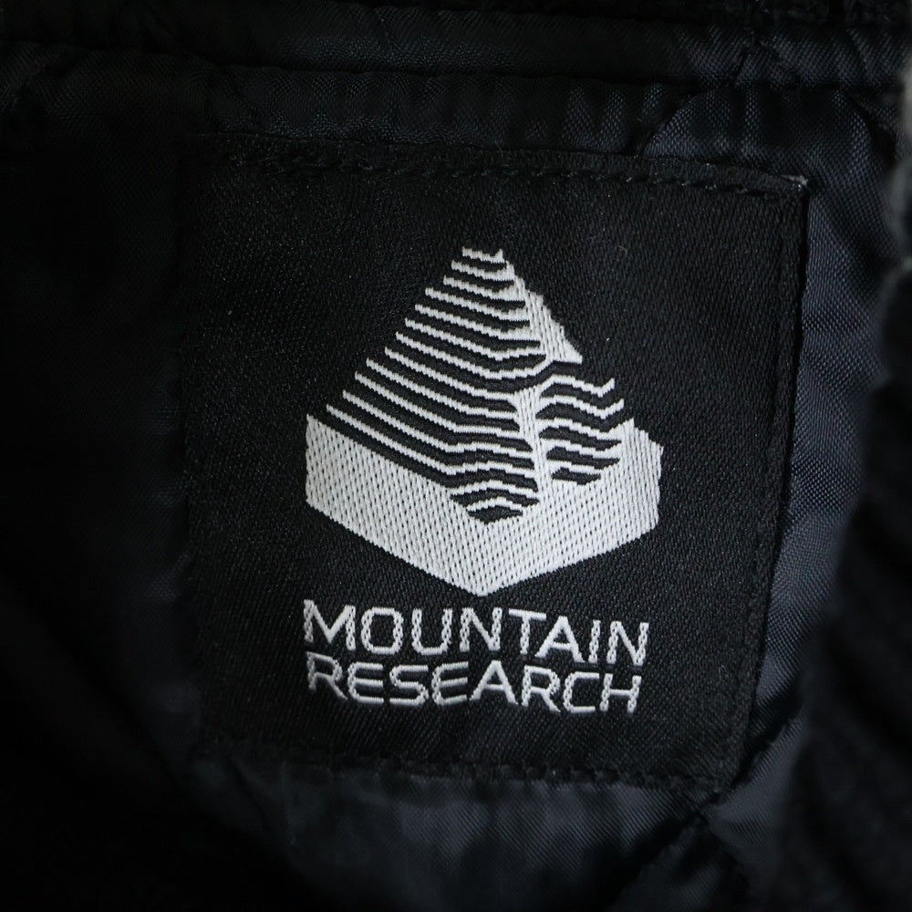Mountain Research(マウンテンリサーチ) フロントAMロゴワッペン 袖レザー スタジアムジャケット ブラック MTR-2568