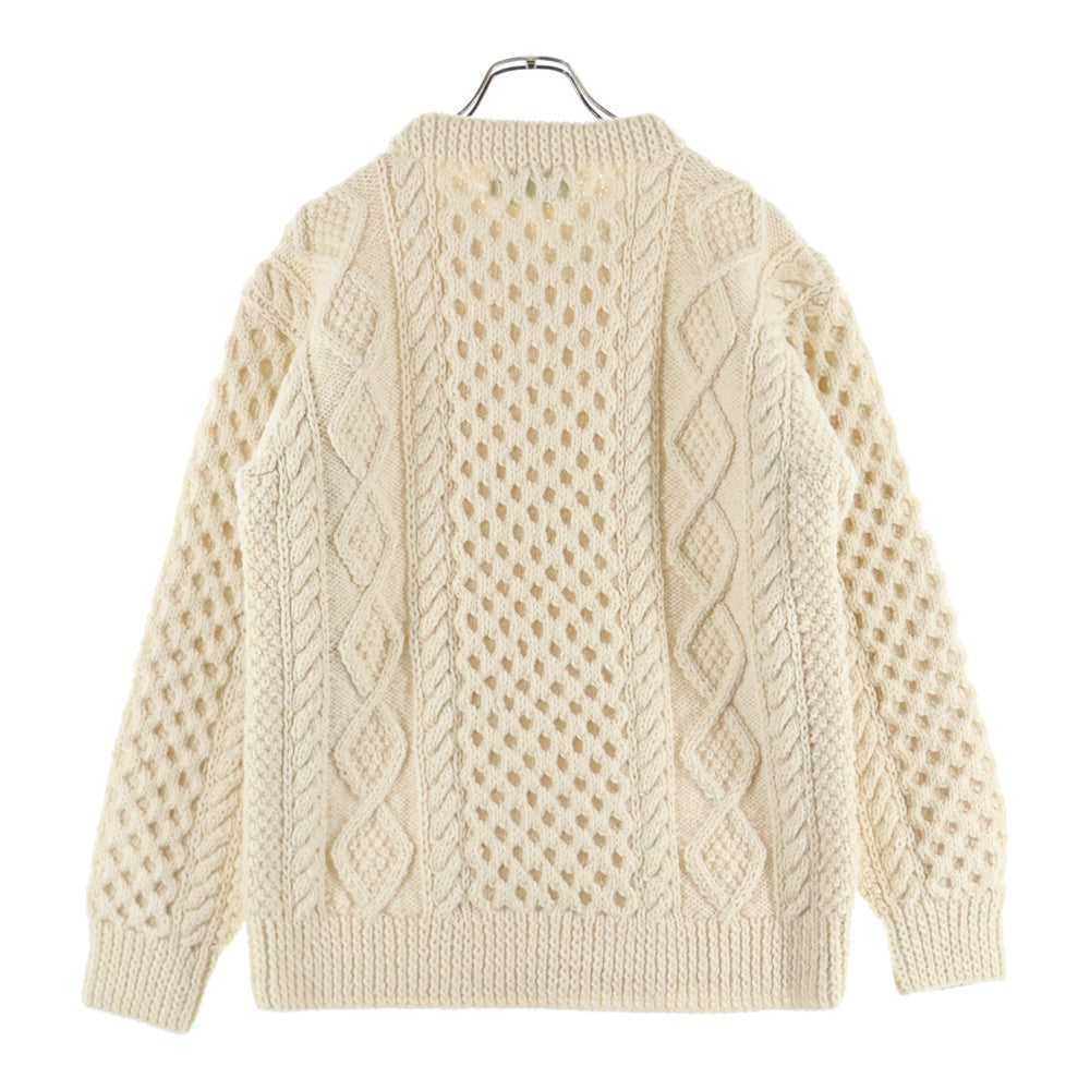 INVERALLAN(インバーアラン) STRATHTAY クルーネック ケーブルニット ホワイト