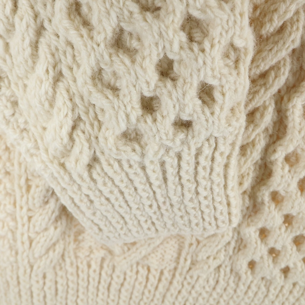 INVERALLAN(インバーアラン) STRATHTAY クルーネック ケーブルニット ホワイト