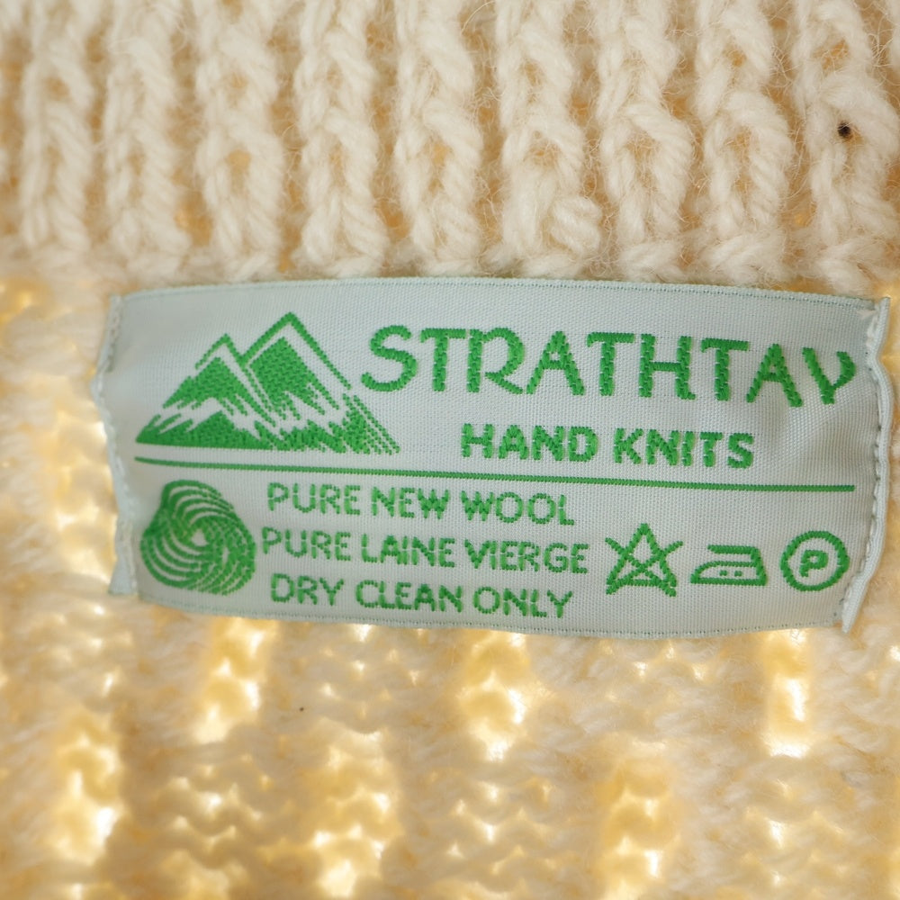 INVERALLAN(インバーアラン) STRATHTAY クルーネック ケーブルニット ホワイト