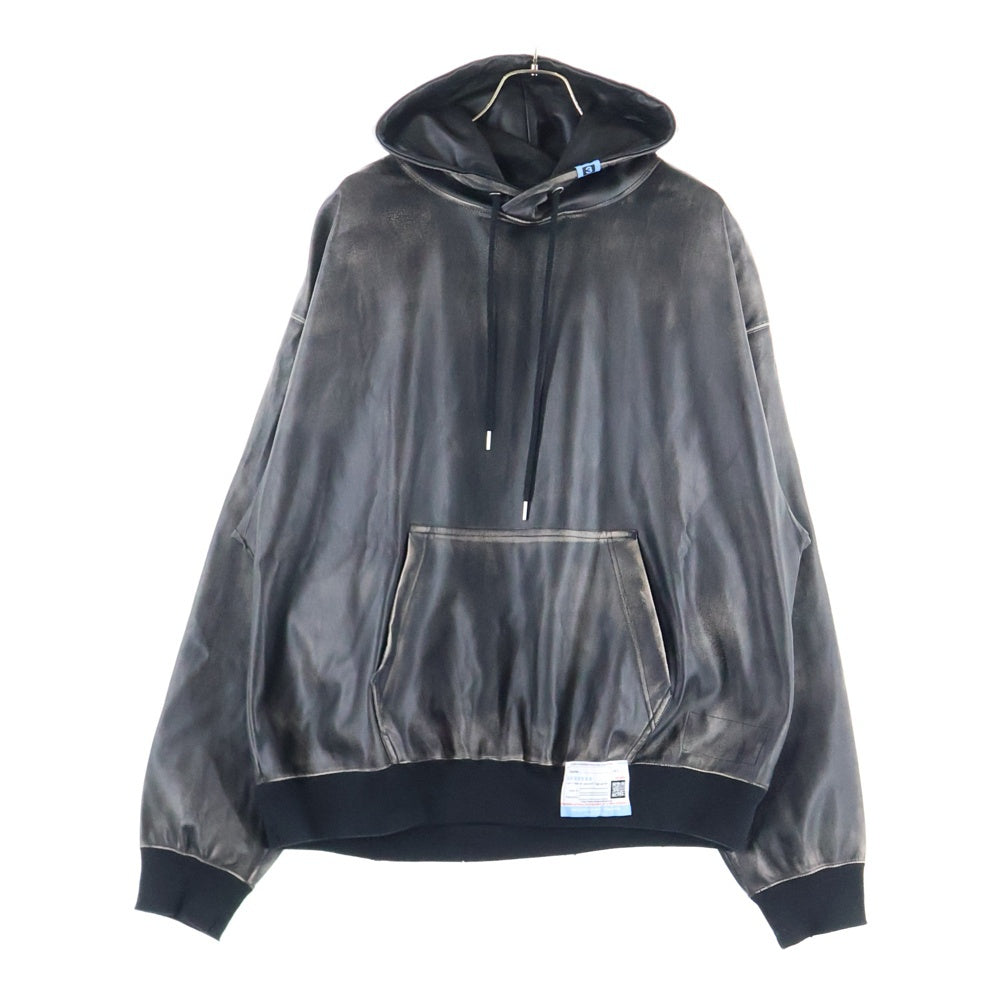 MAISON MIHARAYASUHIRO(メゾンミハラヤスヒロ) 23AW シンセティックレザー プルオーバー パーカー ブラック A11HD561
