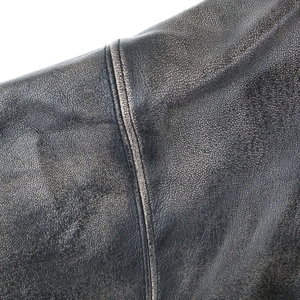 MAISON MIHARAYASUHIRO(メゾンミハラヤスヒロ) 23AW シンセティックレザー プルオーバー パーカー ブラック A11HD561