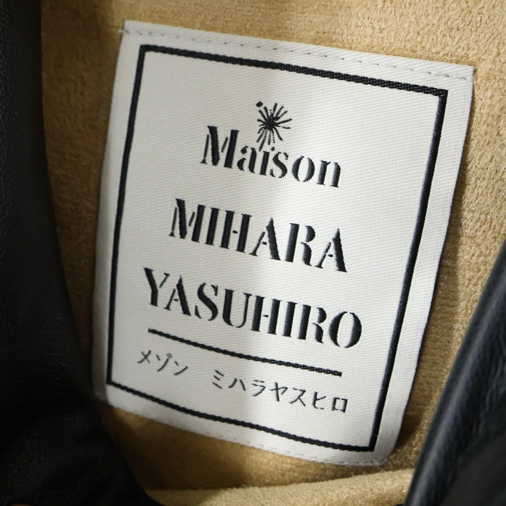 MAISON MIHARAYASUHIRO(メゾンミハラヤスヒロ) 23AW シンセティックレザー プルオーバー パーカー ブラック A11HD561
