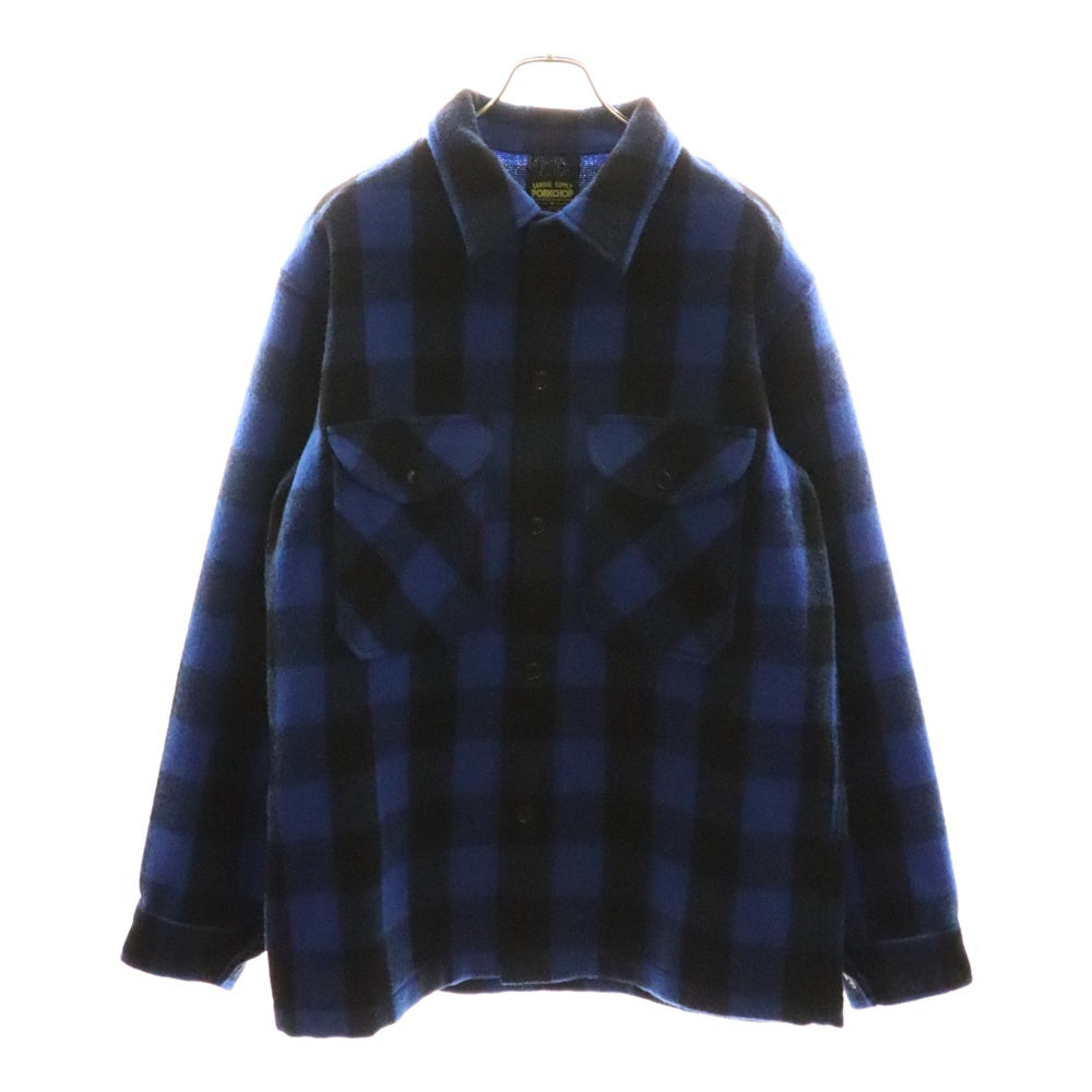 MASSES(マシス) ×PORKCHOP WOOL JACKET ポークチョップ バッファロー チェック ウール ジャケット ブラック/ブルー