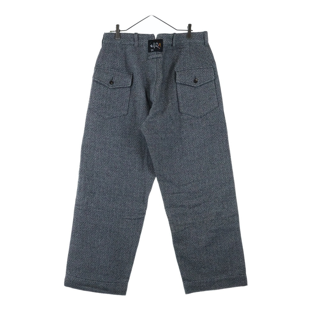 NO BRAND(ノーブランド) WILLOW PANTS ウール混 コットン スラックスパンツ グレー