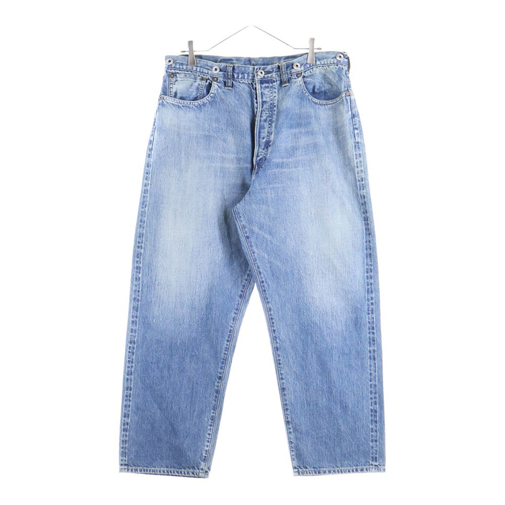 A.PRESSE(アプレッセ) No.22 Washed Wide Denim Pants ウォッシュ加工 ストレートデニムパンツ インディゴ AP-4003