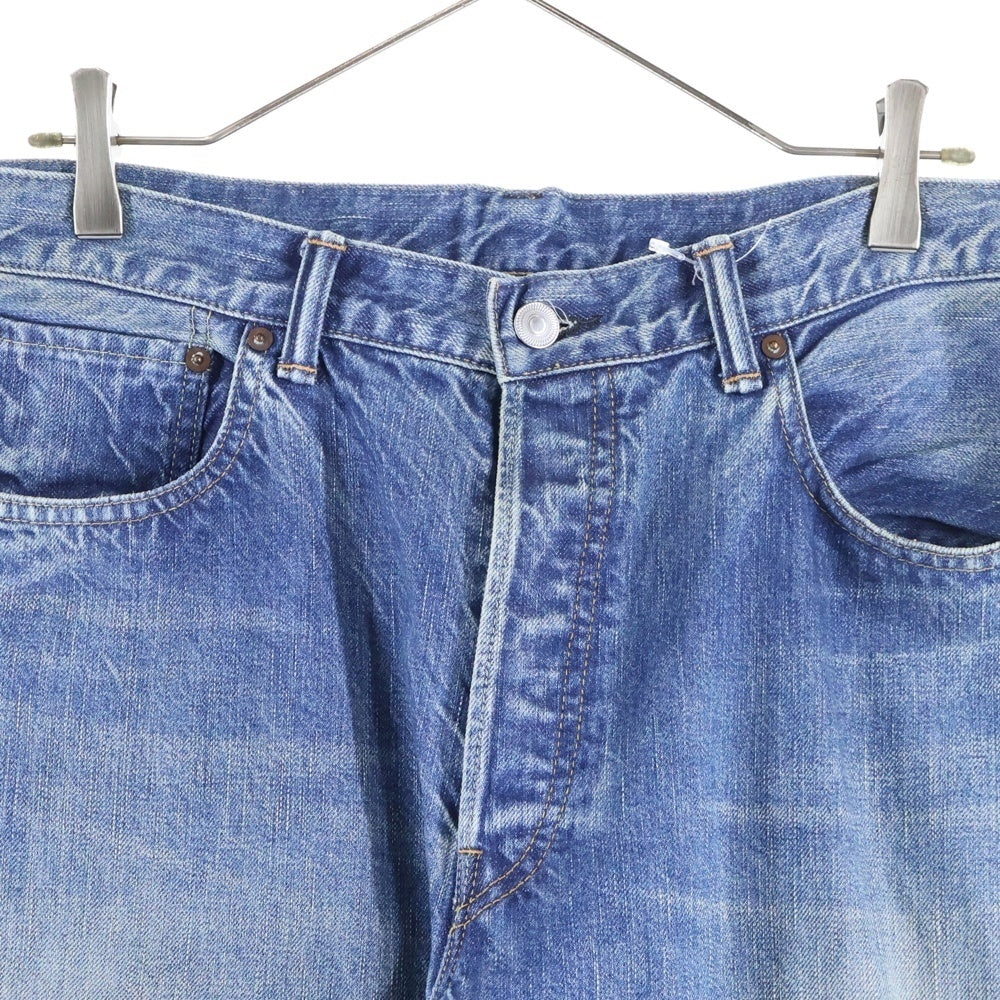 A.PRESSE(アプレッセ) Washed Denim Pants E BLEACH ウォッシュ加工 ストレート デニムパンツ インディゴ AP-4004