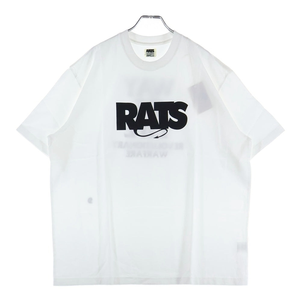 RATS(ラッツ) BOX LOGO WAY OF LIFE TEE フロントロゴプリント クルーネック 半袖Tシャツ ホワイト 24'SPT-0801