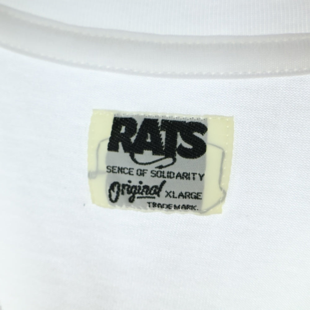 RATS(ラッツ) BOX LOGO WAY OF LIFE TEE フロントロゴプリント クルーネック 半袖Tシャツ ホワイト 24'SPT-0801