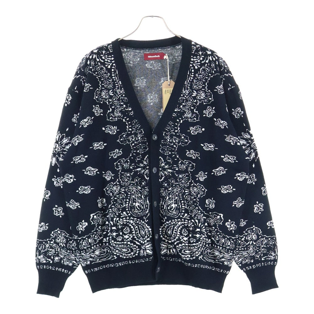 Hideandseek(ハイドアンドシーク) Total Pattern 総柄 コットン カーディガン ブラック HC-1006234