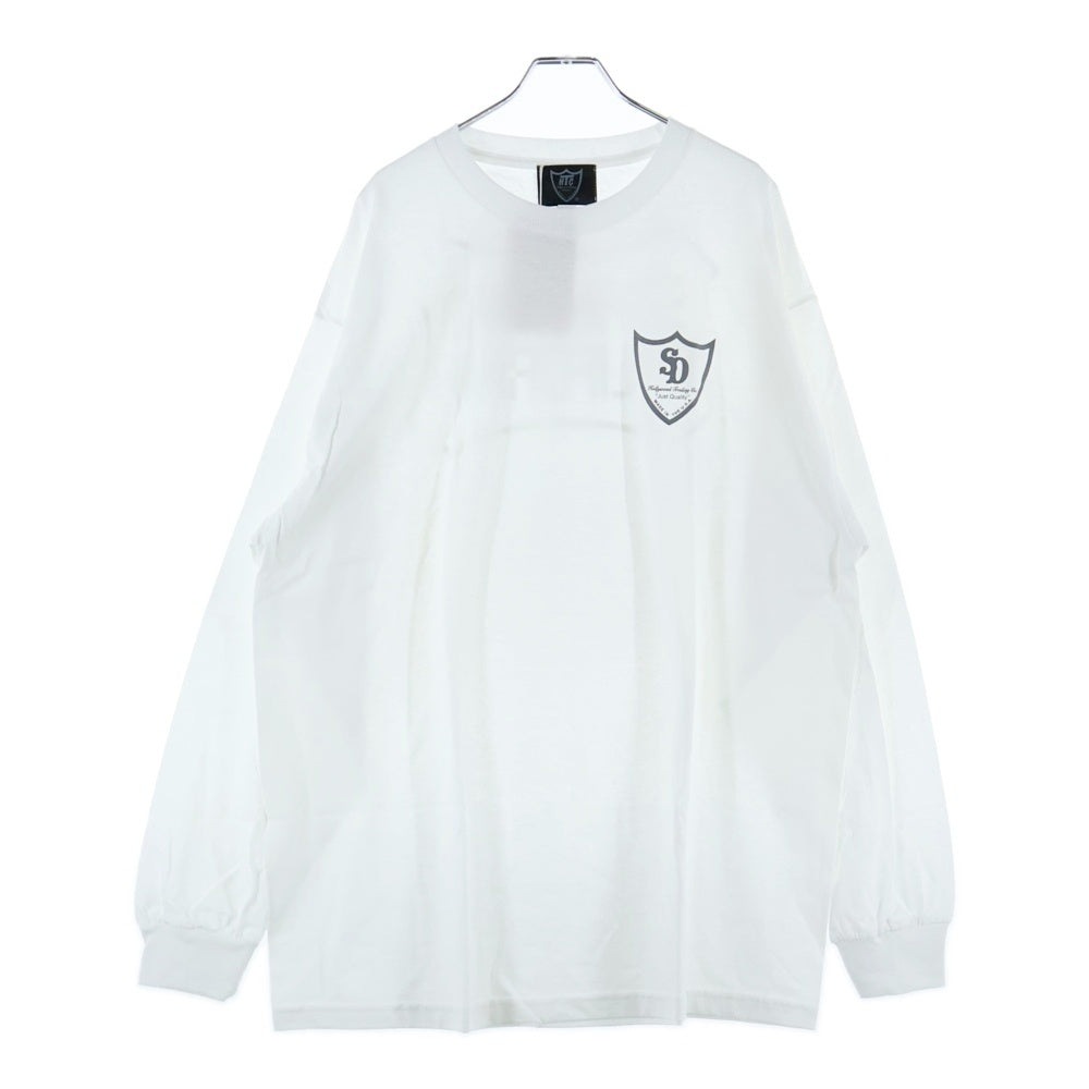 HTC(エイチティーシー) ×Standard California スタンダードカリフォルニア バックスタッズプリント クルーネック 長袖Tシャツ ホワイト