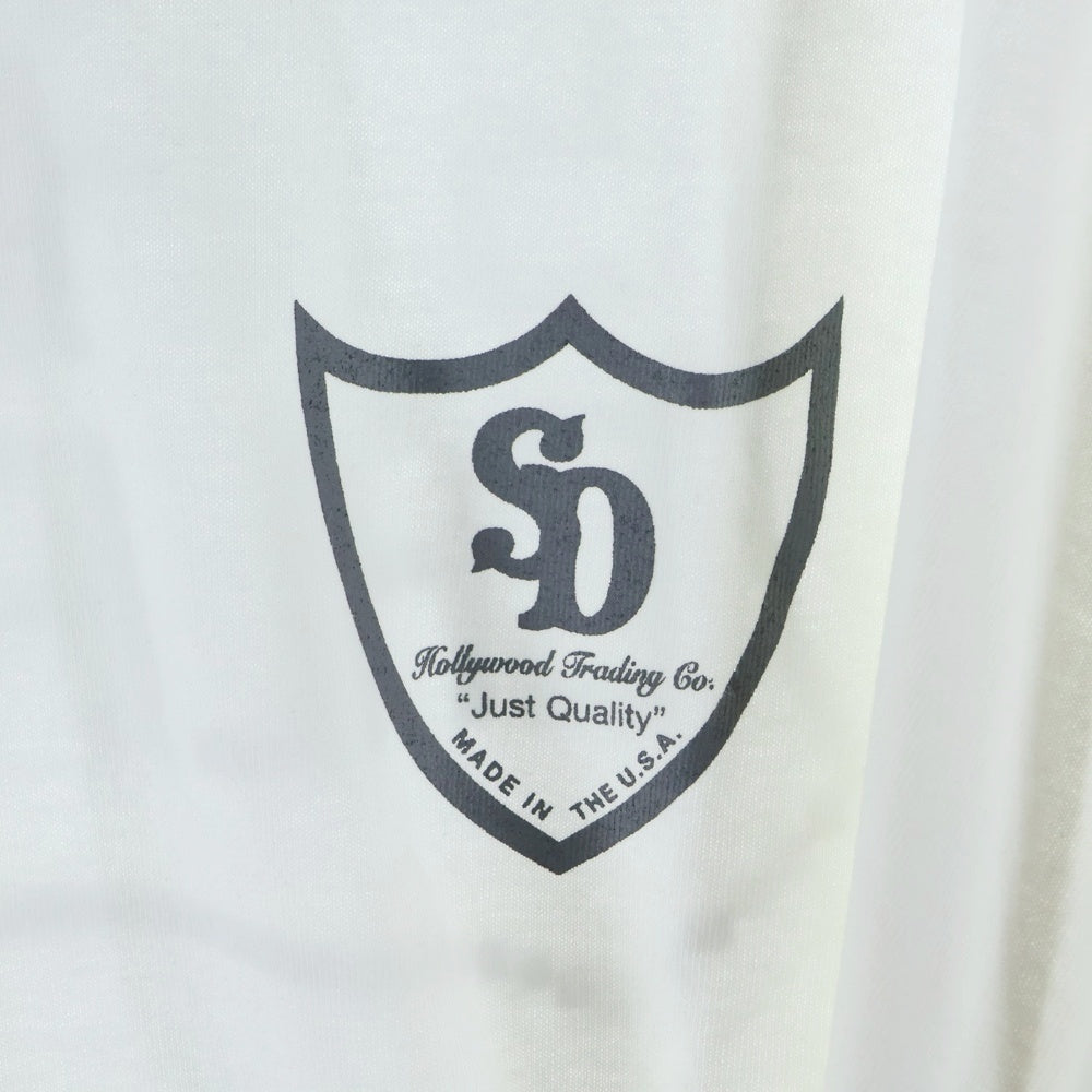 HTC(エイチティーシー) ×Standard California スタンダードカリフォルニア バックスタッズプリント クルーネック 長袖Tシャツ ホワイト