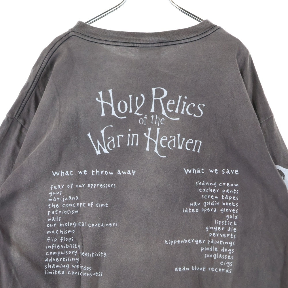 SAINT MICHAEL(セントマイケル) SM-A21-0000-025 AW21 LS TEE_SATAN ヴィンテージ加工ロングスリーブ 長袖Tシャツ カットソー グレー