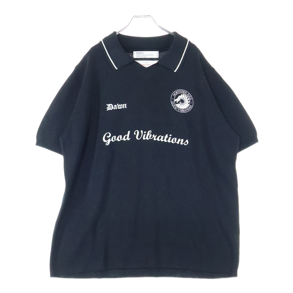 DAIRIKU(ダイリク) Lame Soccer Uniform Knit Pullover 半袖ゲームニットシャツ ブラック 23AW K-9