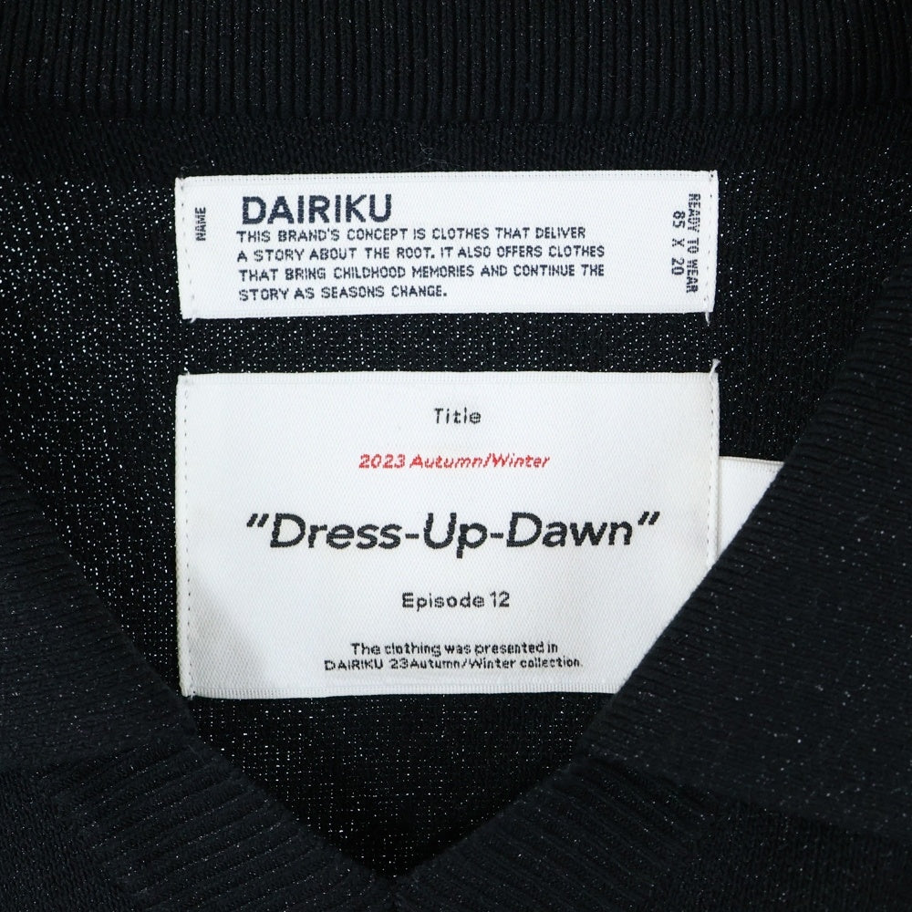 DAIRIKU(ダイリク) Lame Soccer Uniform Knit Pullover 半袖ゲームニットシャツ ブラック 23AW K-9