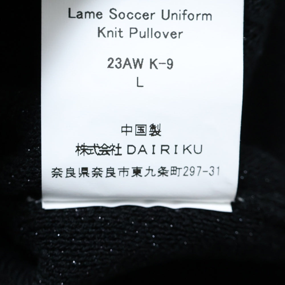 DAIRIKU(ダイリク) Lame Soccer Uniform Knit Pullover 半袖ゲームニットシャツ ブラック 23AW K-9