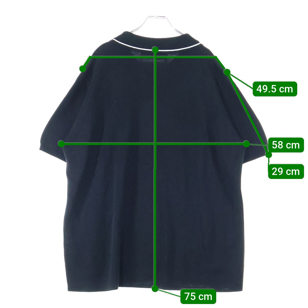 DAIRIKU(ダイリク) Lame Soccer Uniform Knit Pullover 半袖ゲームニットシャツ ブラック 23AW K-9