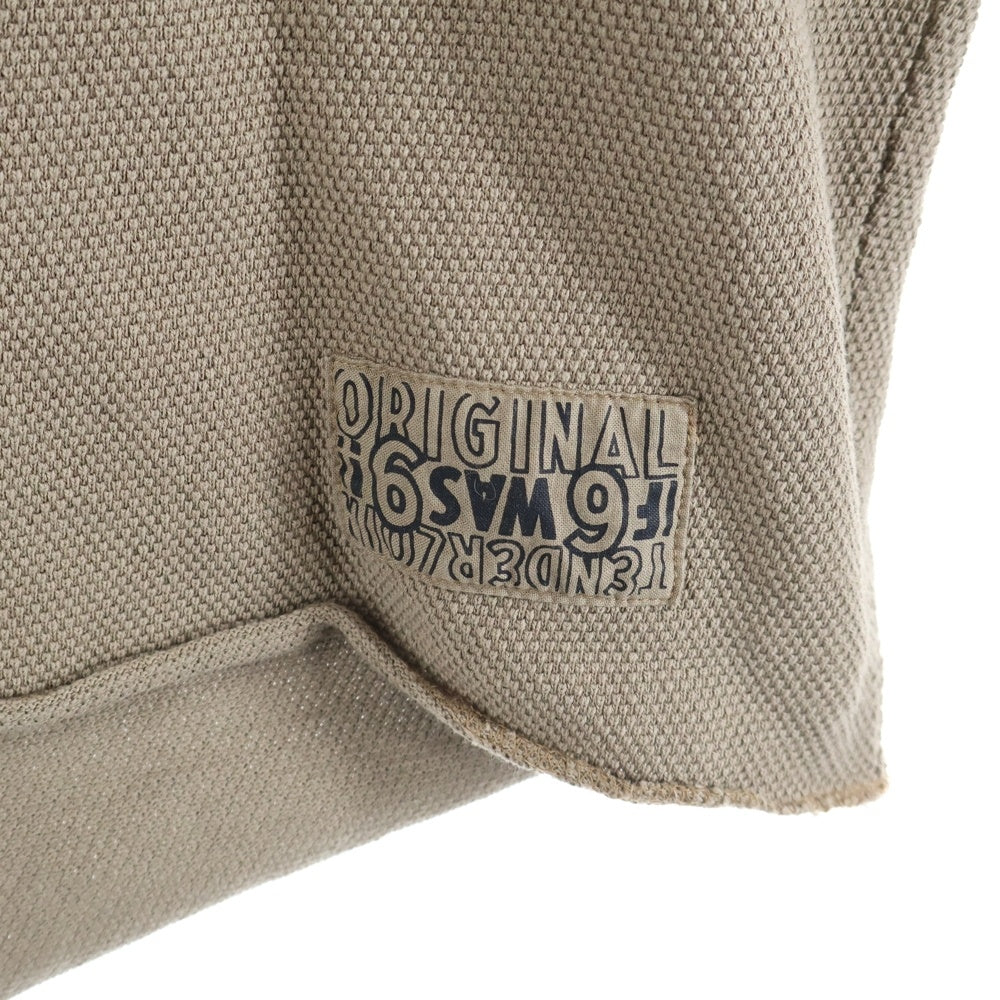 TENDERLOIN(テンダーロイン) MOSS STITCH NFL 鹿の子編み フットボール長袖シャツ ベージュ