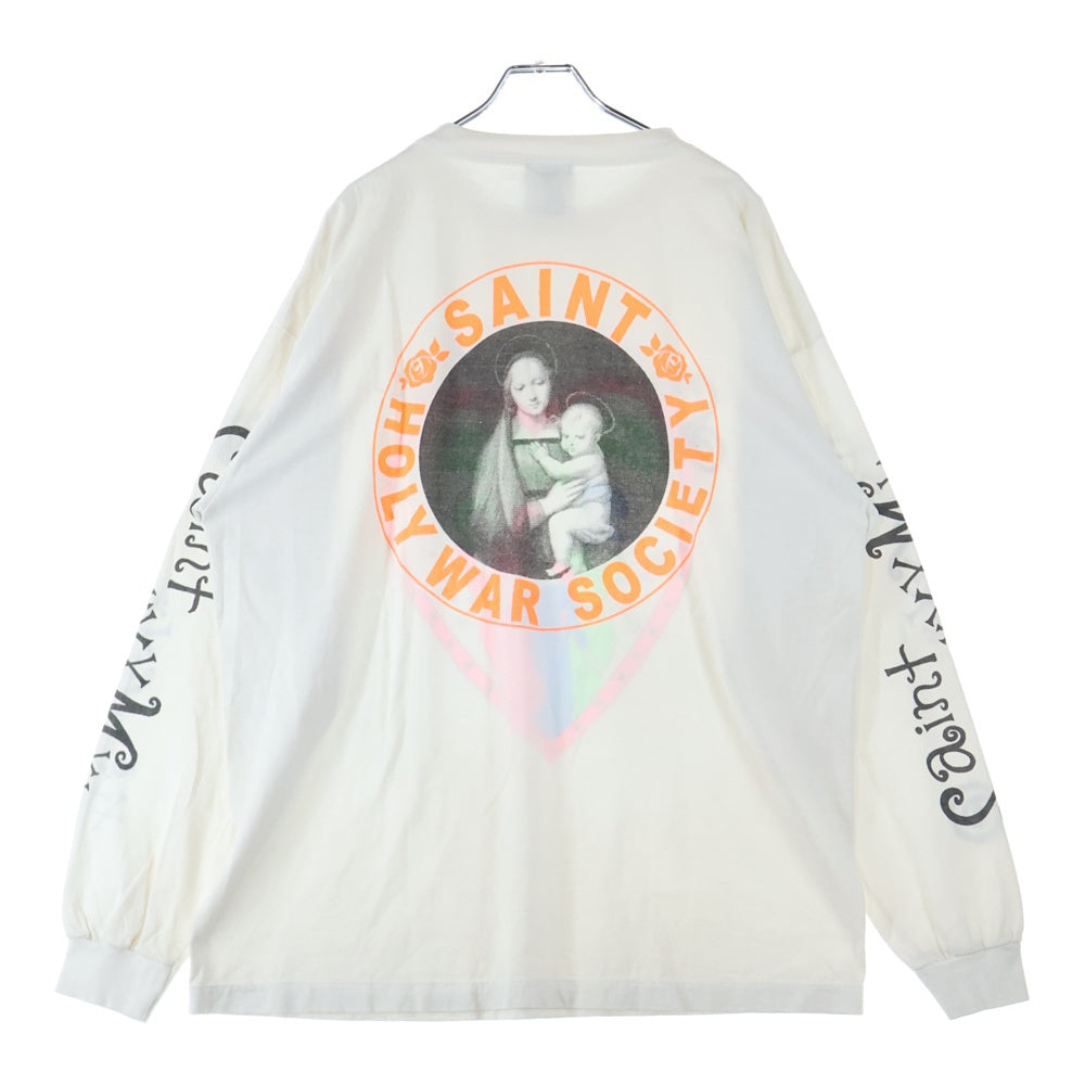 SAINT MICHAEL(セントマイケル) 24SS LS TEE PINK HEART WHITE クルーネック 長袖Tシャツ ホワイト SM-YS8-0000-020