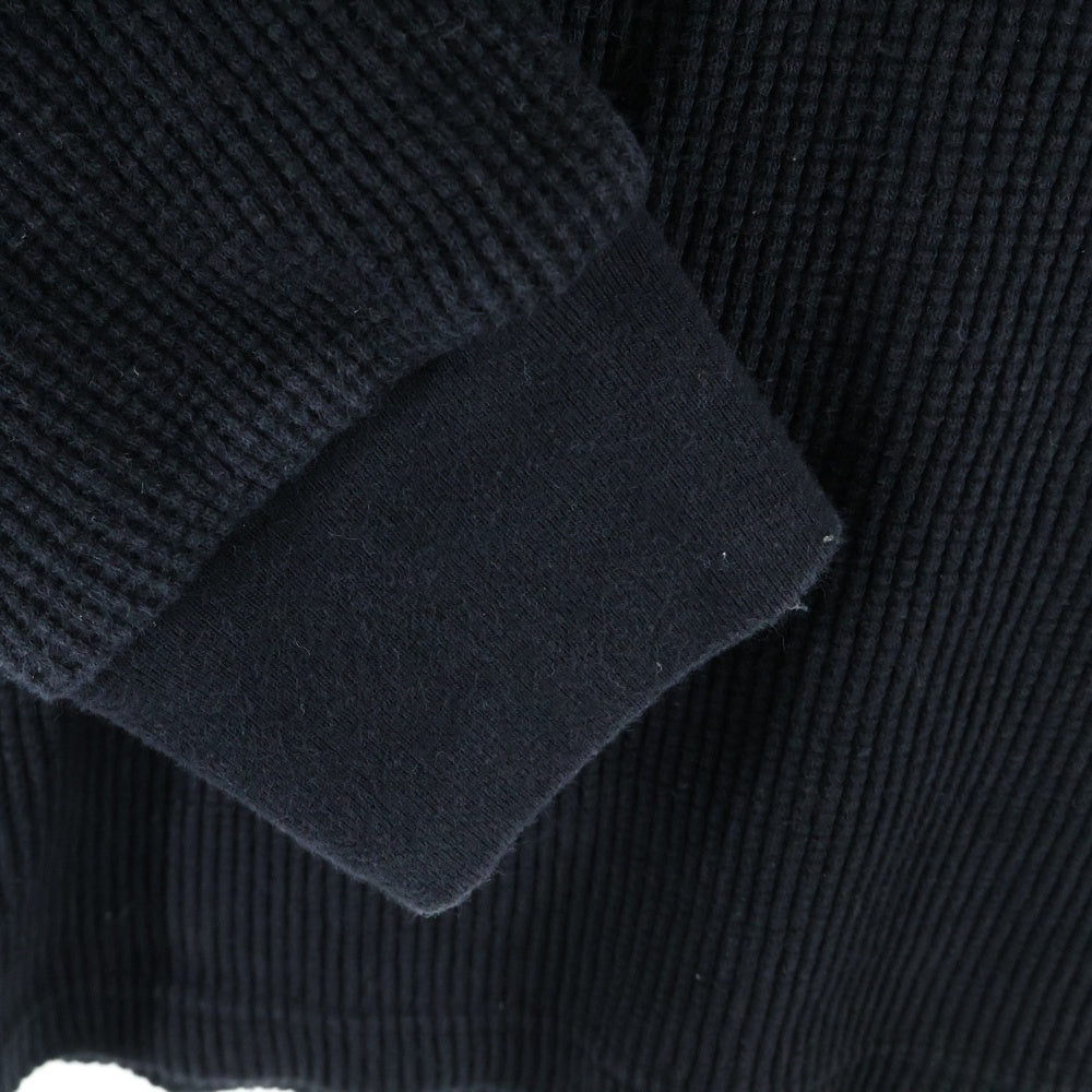 HUMAN MADE(ヒューマンメイド) フロントハートロゴ刺繍 サーマル 長袖Tシャツ ブラック