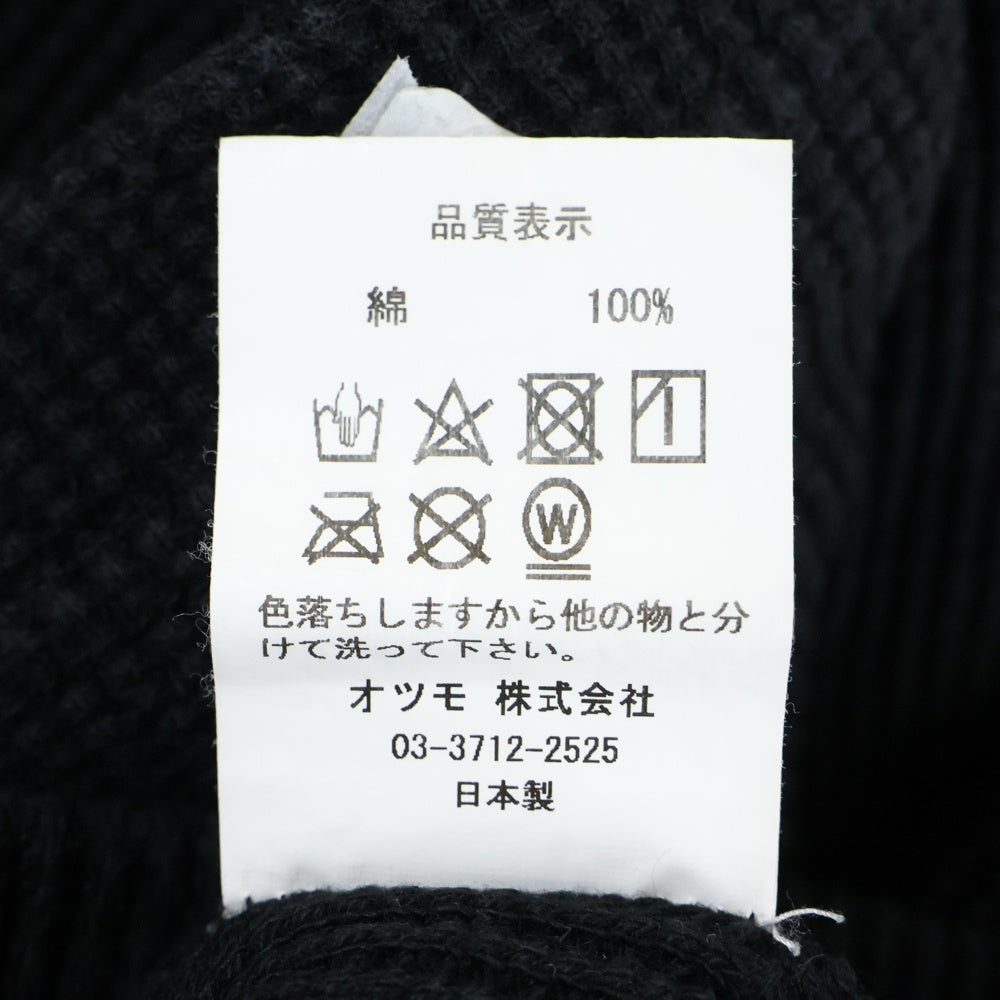 HUMAN MADE(ヒューマンメイド) フロントハートロゴ刺繍 サーマル 長袖Tシャツ ブラック