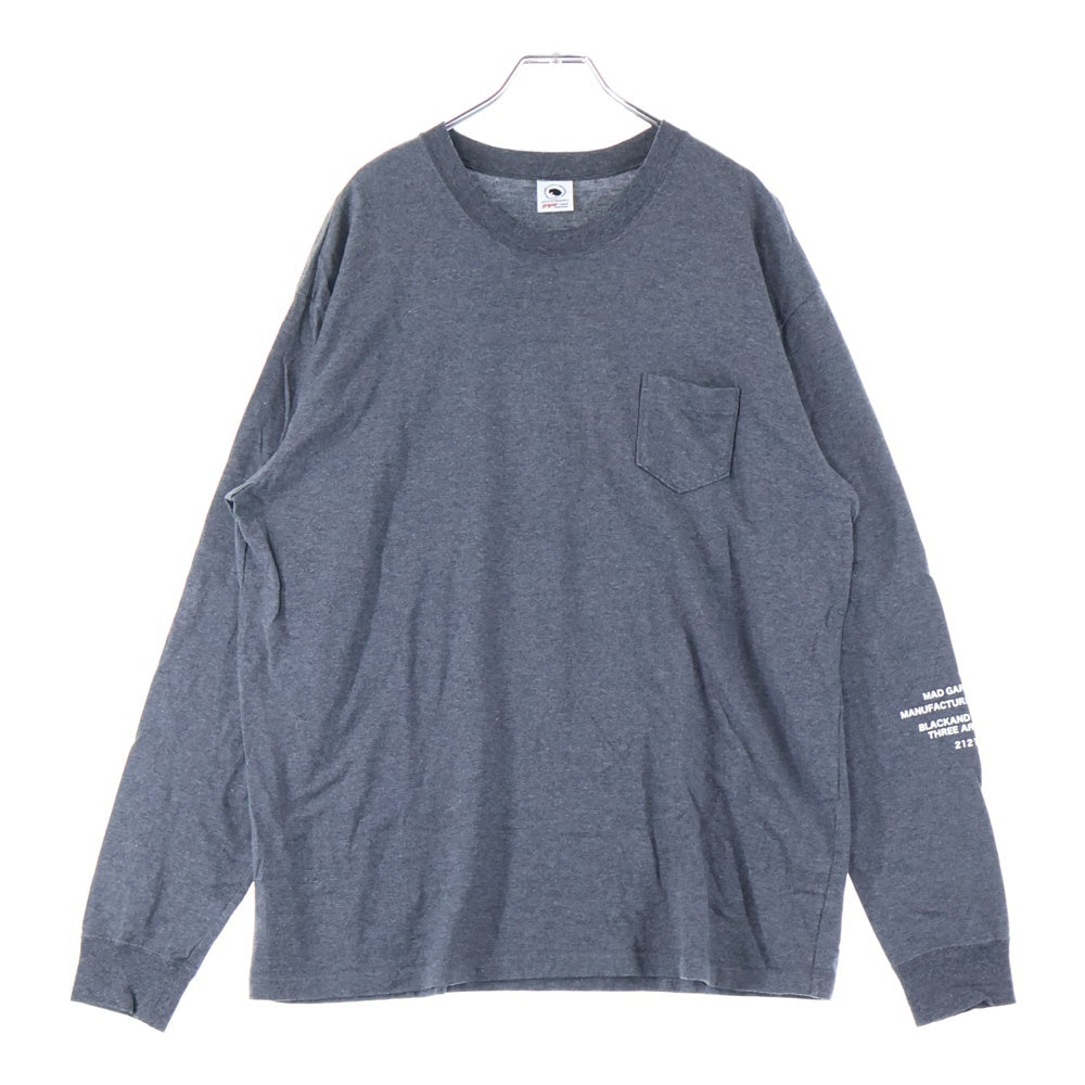 RATS(ラッツ) VARMINTS POCKET LS TEE バックプリント クルーネック 長袖Tシャツ グレー
