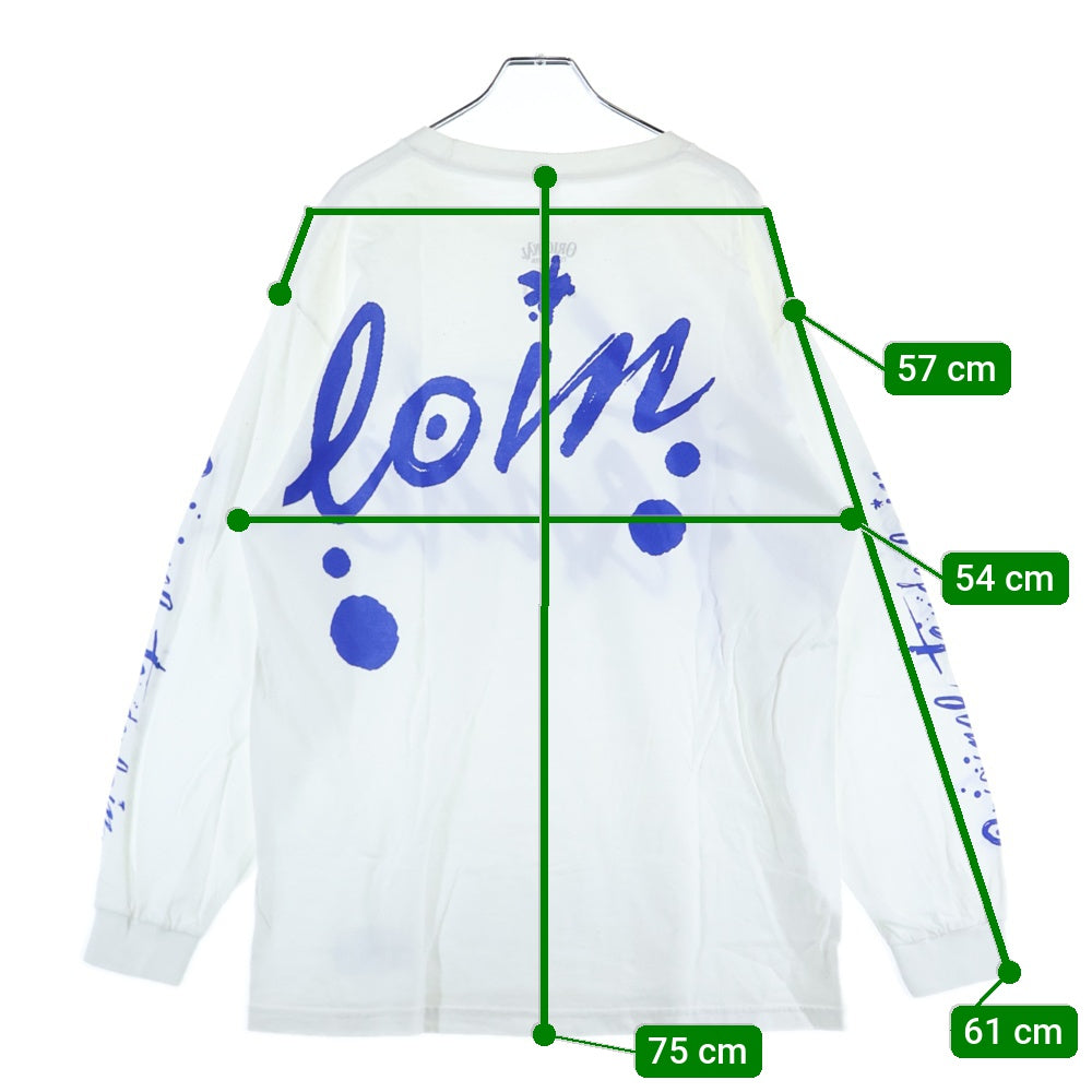 TENDERLOIN(テンダーロイン) 2D L/S TEE 両面プリント クルーネック 長袖Tシャツ ホワイト