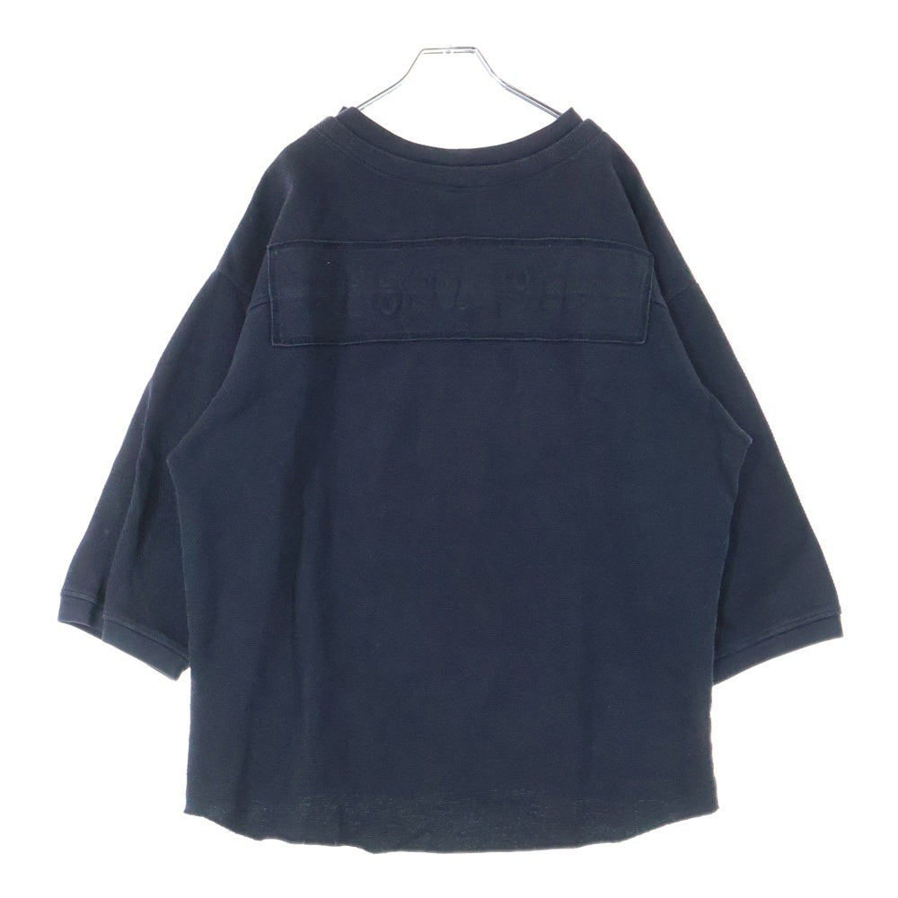 TENDERLOIN(テンダーロイン) MOSS STITCH NFL 鹿の子編み フットボール長袖シャツ ブラック