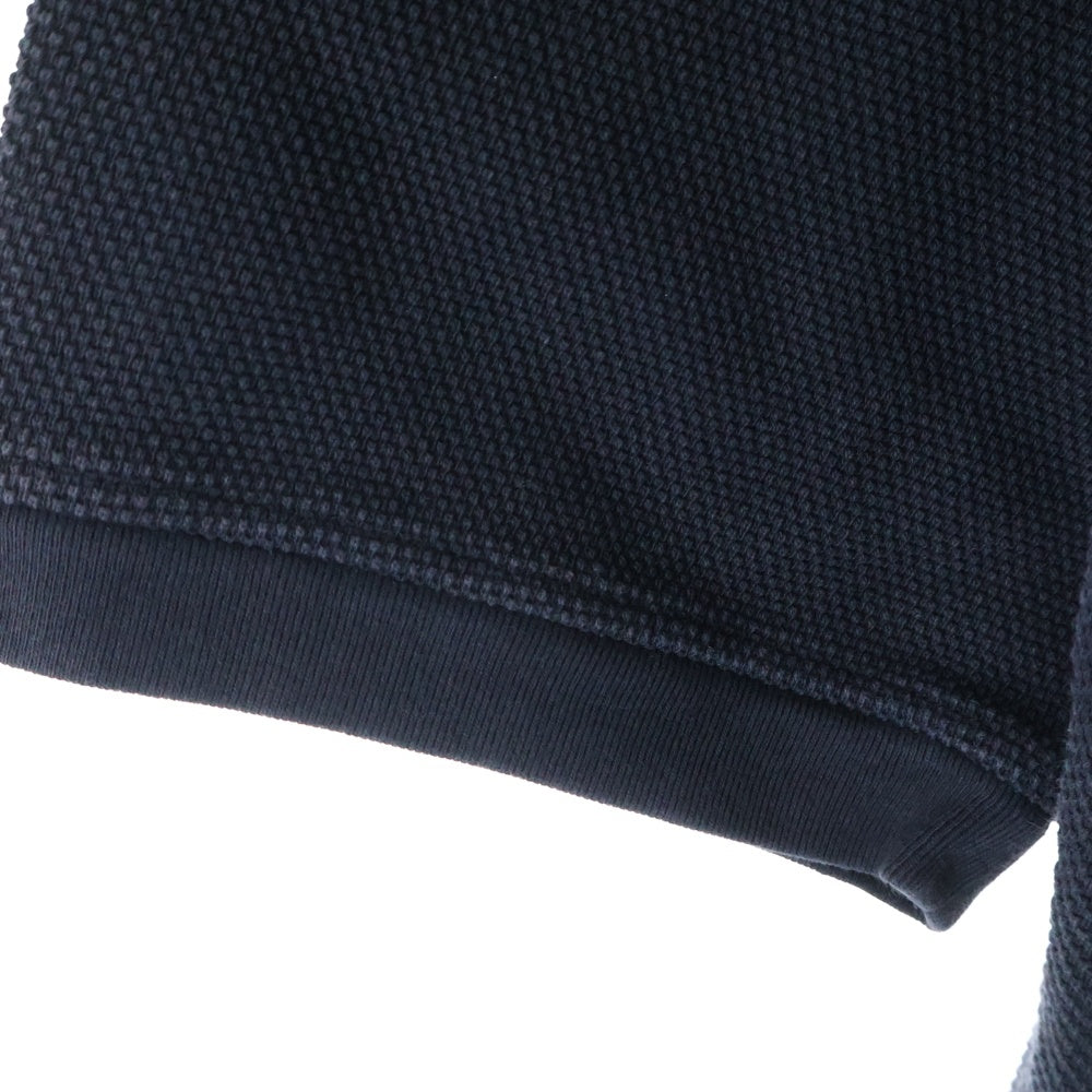 TENDERLOIN(テンダーロイン) MOSS STITCH NFL 鹿の子編み フットボール長袖シャツ ブラック