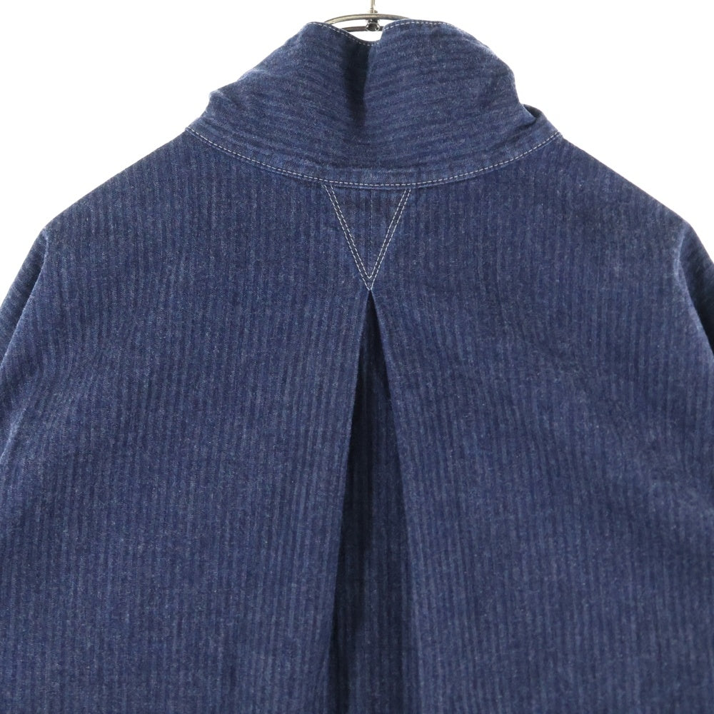 TENDERLOIN(テンダーロイン) DENIM HB MOCK NECK SHT デニム シャツ ヘリンボーン モックネック 長袖シャツ ネイビー