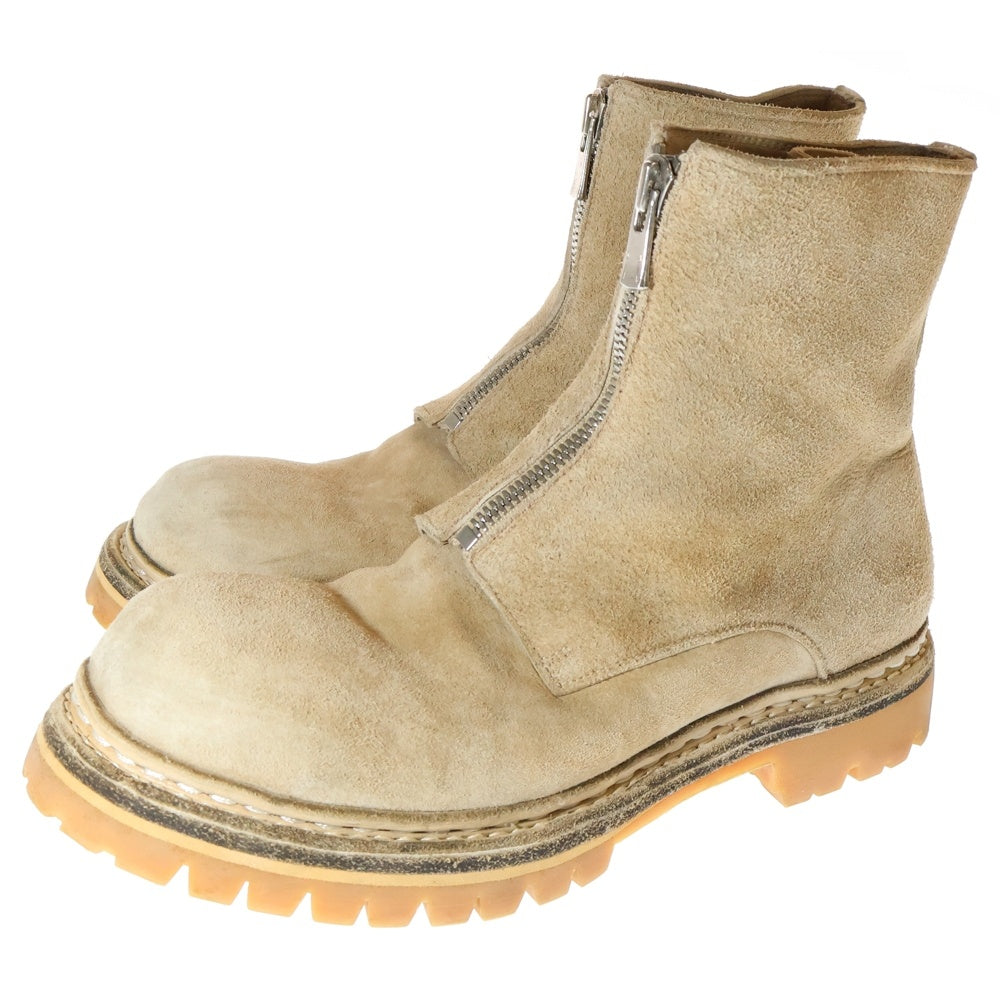 nonnative(ノンネイティブ) ×GUIDI CENTER ZIP BOOTS センタージップ レザー ブーツ ベージュ NN-F4052