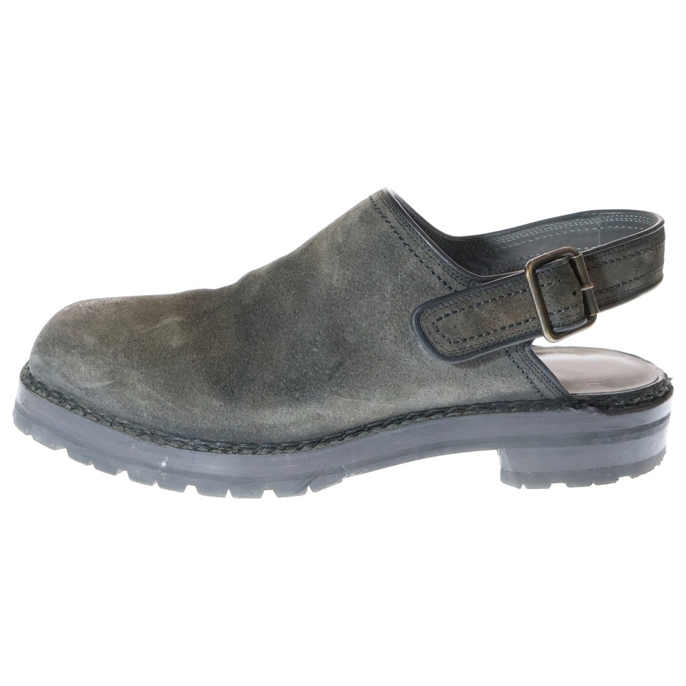 Giacometti(ジャコメッティ) スエード バックストラップ レザー スリッパ ブラック FG479.004