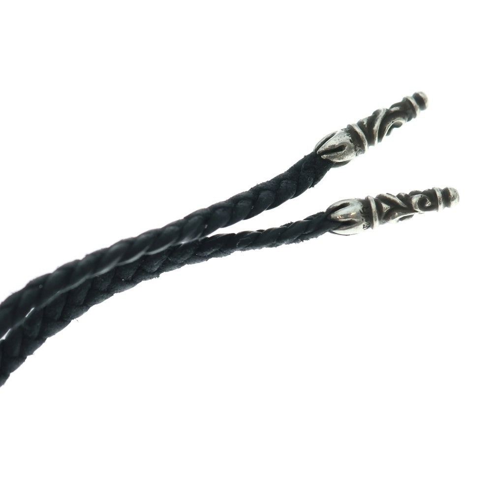 CHROME HEARTS(クロムハーツ) LEATHER BRAID スクロールレザーブレード ネックレス ブラック/シルバー