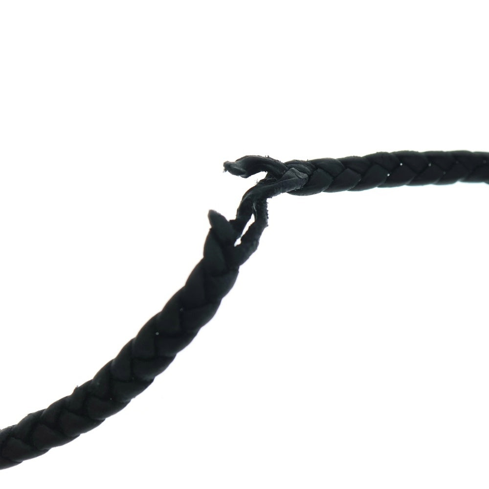 CHROME HEARTS(クロムハーツ) LEATHER BRAID スクロールレザーブレード ネックレス ブラック/シルバー