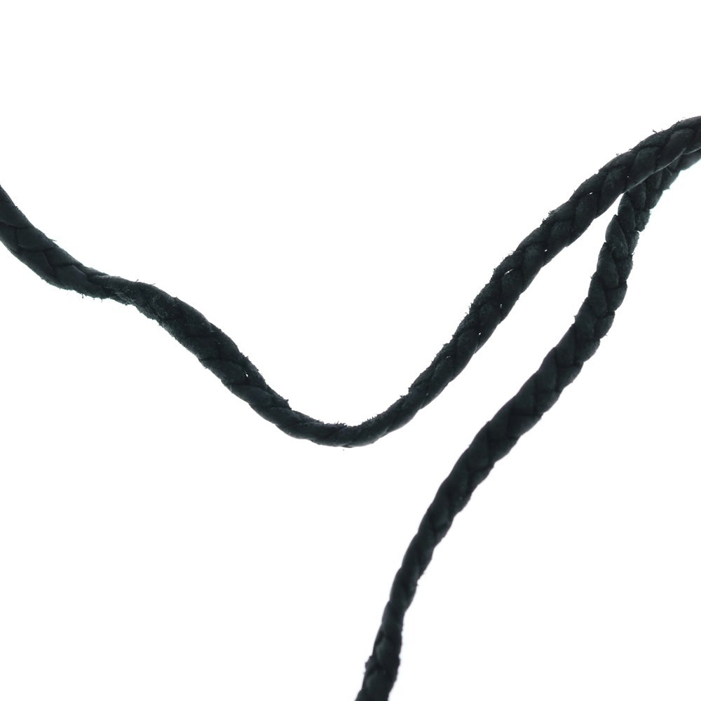 CHROME HEARTS(クロムハーツ) LEATHER BRAID スクロールレザーブレード ネックレス ブラック/シルバー