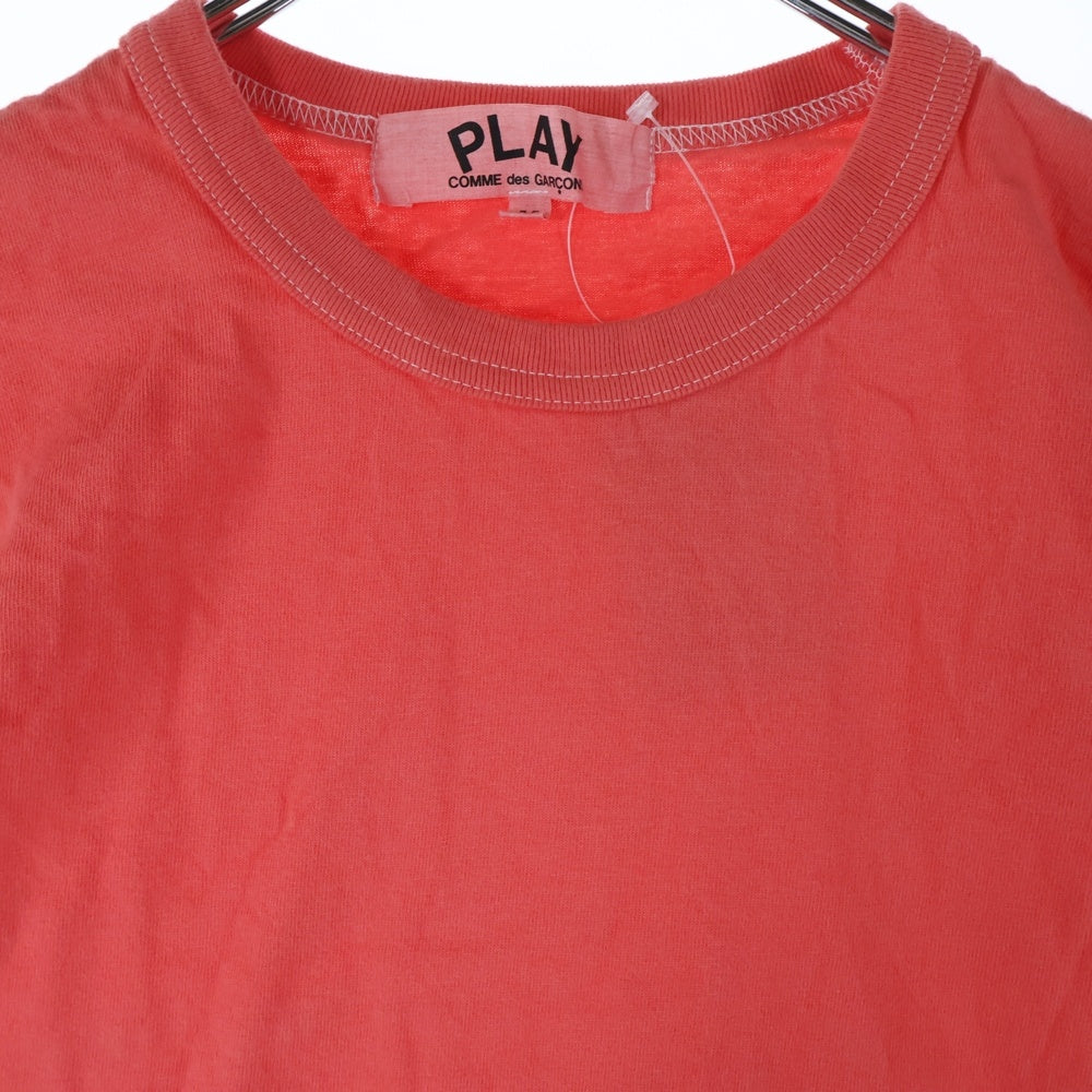 PLAY COMME des GARCONS(プレイコムデギャルソン) フロントロゴ ハートロゴ刺繍 クルーネックTシャツ 半袖カットソー レディース レッド AE-T101