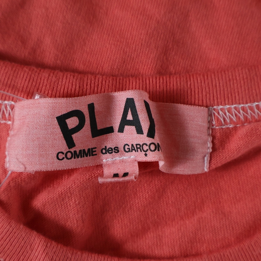 PLAY COMME des GARCONS(プレイコムデギャルソン) フロントロゴ ハートロゴ刺繍 クルーネックTシャツ 半袖カットソー レディース レッド AE-T101