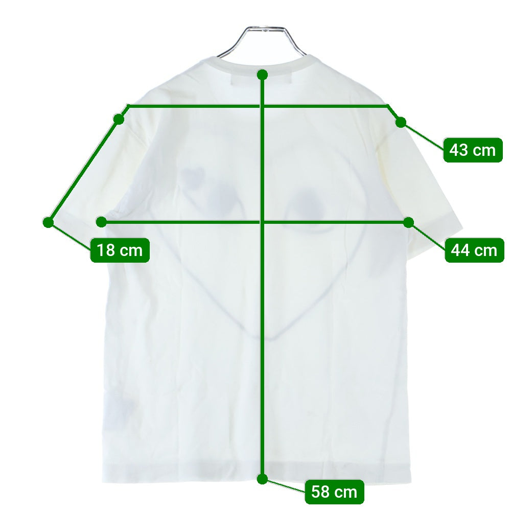 PLAY COMME des GARCONS(プレイコムデギャルソン) フロントプリント ハートロゴ刺繍 クルーネックTシャツ 半袖カットソー レディース ホワイト AZ-T102