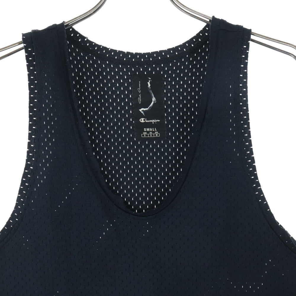 Rick Owens(リックオウエンス) ×CAHMPION チャンピオン ロゴ刺繍 メッシュタンクトップ ブラック CM21S0011-216765