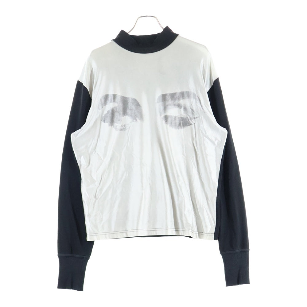 Jean Paul GAULTIER(ジャンポールゴルチエ) Madonna Eyes マドンナ フロントデザイン モックネック ロングスリーブカットソー ホワイト/ブラック