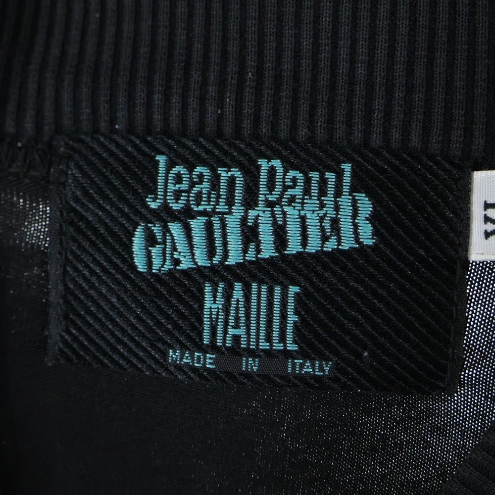 Jean Paul GAULTIER(ジャンポールゴルチエ) Madonna Eyes マドンナ フロントデザイン モックネック ロングスリーブカットソー ホワイト/ブラック