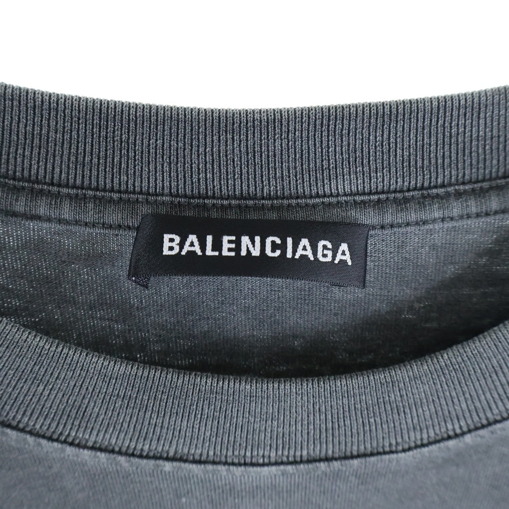 BALENCIAGA(バレンシアガ) 18AW Europa Print OverSize Tee ヨーロッパ プリント オーバーサイズ 半袖Tシャツ チャコールグレー 535717 TAV04