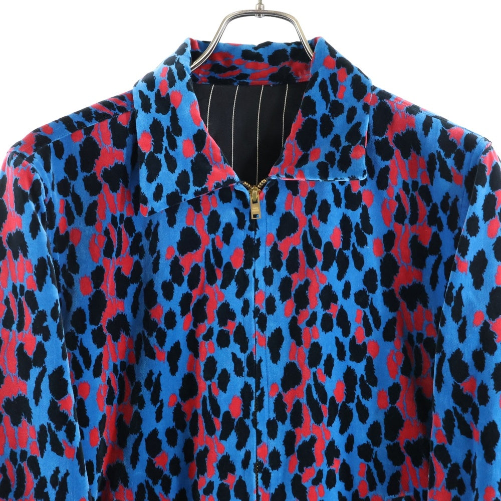 WACKO MARIA(ワコマリア) 13SS レオパード ブルゾン ジップアップジャケット ブルー/ブラック/レッド 13SS-VEL-04