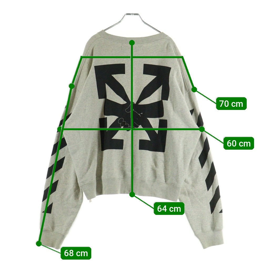 OFF-WHITE(オフホワイト) 20AW アローシェイクハンドプリント スウェット トレーナー OMBA035F20FLE003 グレー