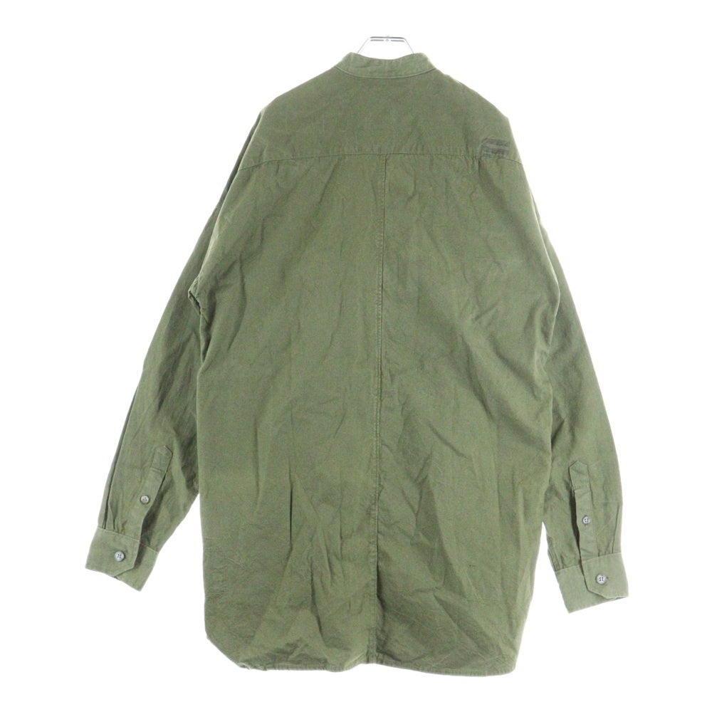 READY MADE(レディメイド) 16AW ×FEAR OF GOD Mandarin Collar Studio Shirt フィアオブゴッド マンダリンカラースタジオシャツ ミリタリージャケット ノーカラーシャツ サイドジップ